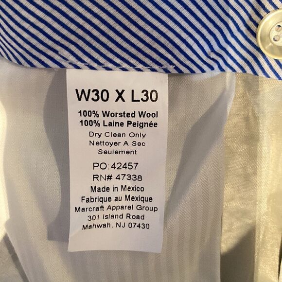 Tommy Hilfiger Men’s Tyler Tan 100% Wool Dress Pants Trim Fit W30 X L30 - Picture 6 of 9